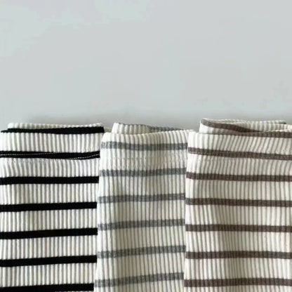 Leggings simples et solides pour bébé, pantalons skinny à rayures pour filles, pantalons slim en coton élastique pour nouveau-né, pantalons extensibles pour garçons