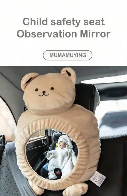 Cartoon Baby Car Rearview Mirror Baby Mirror Toys Multi-Function  Baby Toy Infant Soft Mirror Tummy Time Easy to Install Infant