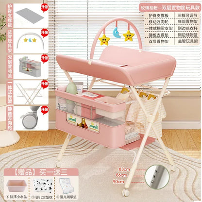 Baby Multifunctional Nursing Table, Foldable Diaper Table, Baby Bathing and Touching Table, Newborn Baby Diaper Changing Table