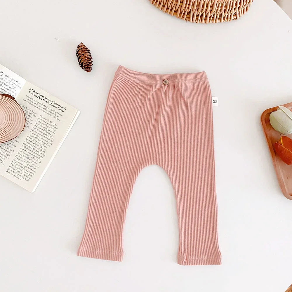 Leggings simples et solides pour bébé, pantalons skinny à rayures pour filles, pantalons slim en coton élastique pour nouveau-né, pantalons extensibles pour garçons