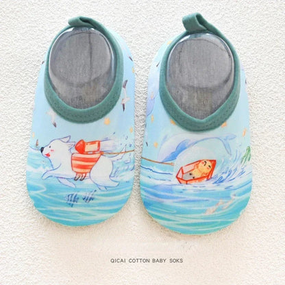 Chaussures d'eau pour bébé, motif animal de dessin animé coloré, pour piscine, plage, enfants, natation, surf, sport, baskets, chaussettes antidérapantes pour intérieur et extérieur