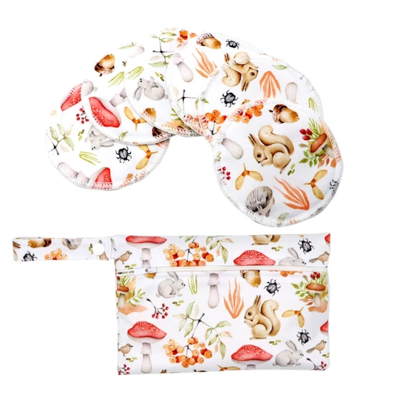 1 ensemble de coussinets d'allaitement en bambou avec organiseur de couches portable, sac de nounou, coussinets d'allaitement confortables et anti-fuites pour nouvelle maman