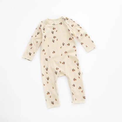 0-24M Nouveau-né Enfant bébé Garçons Filles Vêtements Printemps Imprimé Barboteuse Mignon Doux Coton Combinaison Manches Longues Coton Automne Bébé Tenue