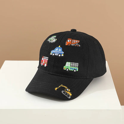 Children 's Sports Hats School Baby Boys Baseball 2025 Summer Embroidered Vehicles Outdoor Kids Caps for 2-8Years Adjustable