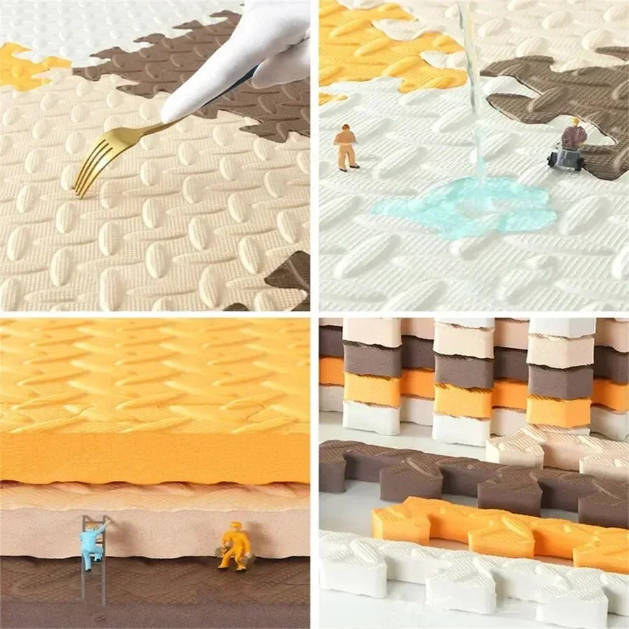 2.5CM Thick Solid Color Baby Game Mat Carpet with Puzzle Pieces for Children's Room, Play Areas, and Gym Baby Playmat  Baby Rug