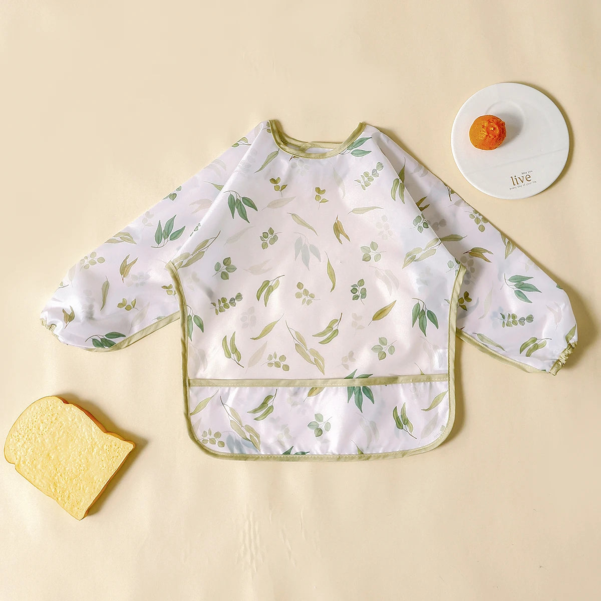 Kangobaby #My Soft Life#Waterproof Baby Long Sleeve Feeding Bib Fashion Full Body Cover