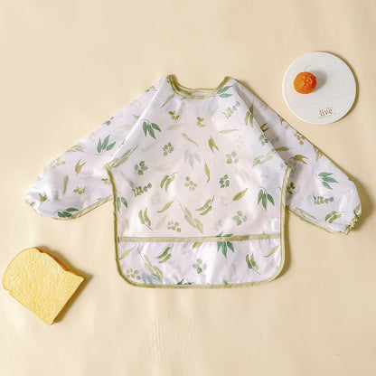 Kangobaby #My Soft Life#Waterproof Baby Long Sleeve Feeding Bib Fashion Full Body Cover