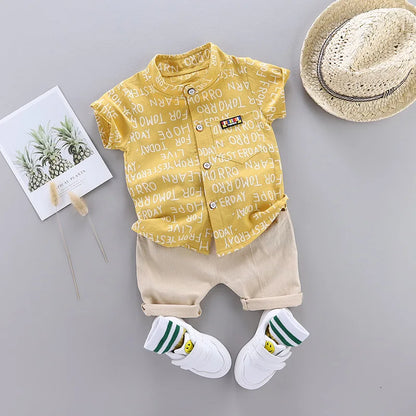 Ensemble de vêtements décontractés pour bébé garçon, haut et short, 2 pièces, été 2024