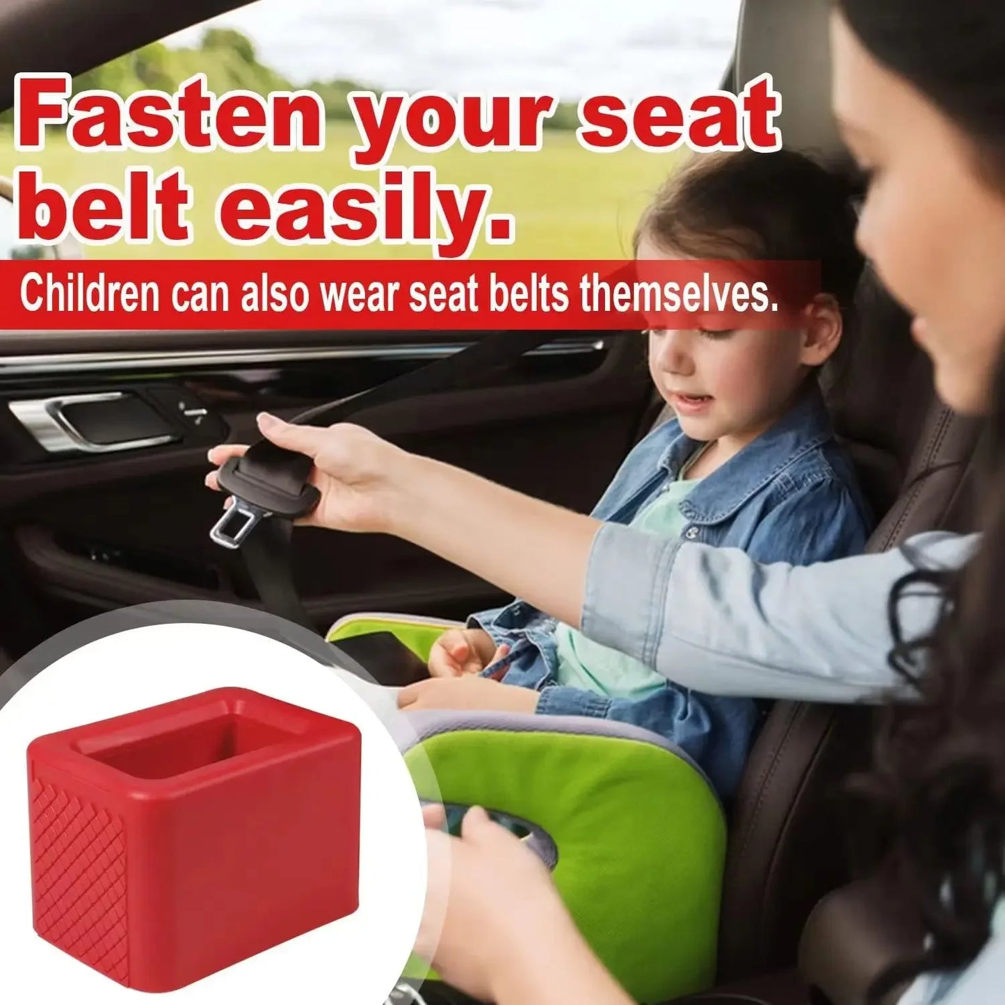 1pcs Car Seatbelt Locking Upright Device Card Slot Bracket Silicone Buckle Protective Cover Guard Belt Holder Car Accessories