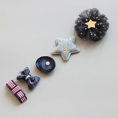 5Pcs/Set Baby Hair Clips Cute Girl Bows Crown Hair Clips Kids Child Baby Hairpins Barrettes Haarspeldjes Baby Hair Accessories