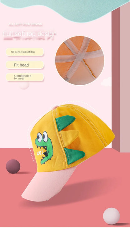 Cute Dinosaur Baby Bucket Hat Summer Newborn Baseball Cap Outdoor Beach Kids Baby Boy Girl Cartoon Bear Sun Hats Bonnets