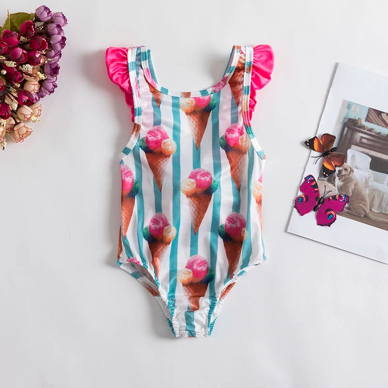 Maillots de bain pour bébé fille, ensemble bikini d'été, protection solaire, mignon, floral, pour tout-petits, maillots de bain une pièce pour la plage