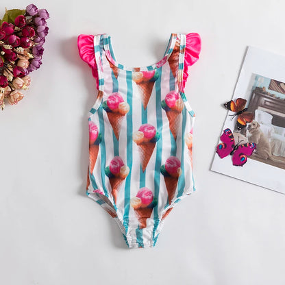 Maillots de bain pour bébé fille, ensemble bikini d'été, protection solaire, mignon, floral, pour tout-petits, maillots de bain une pièce pour la plage
