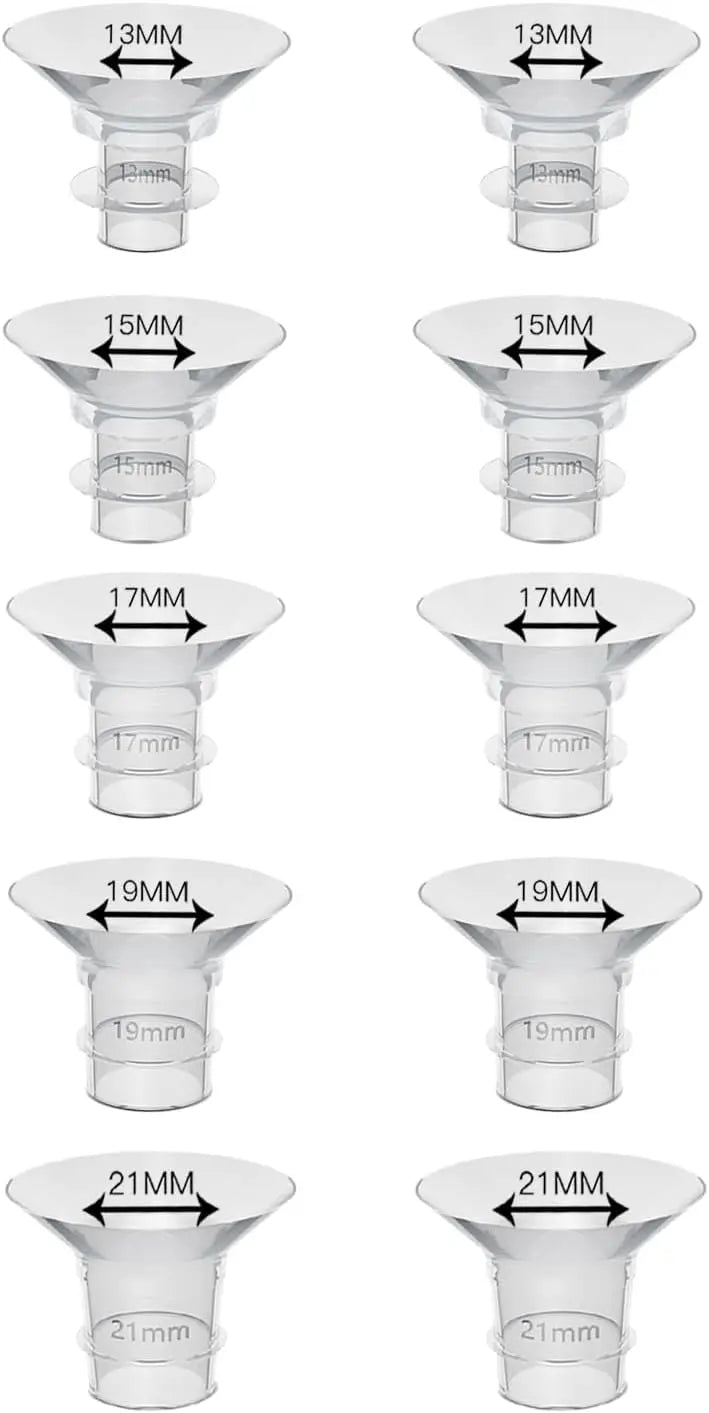 Inserts de bride pour tire-lait portable 10 pièces 13/15/17/19/21 mm, compatibles avec S9/S10/S12, etc. 24 mm, insert de bride pour tire-lait