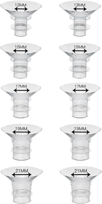 Inserts de bride pour tire-lait portable 10 pièces 13/15/17/19/21 mm, compatibles avec S9/S10/S12, etc. 24 mm, insert de bride pour tire-lait
