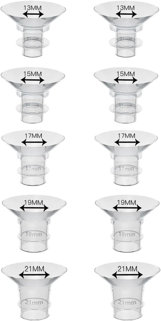 Inserts de bride pour tire-lait portable 10 pièces 13/15/17/19/21 mm, compatibles avec S9/S10/S12, etc. 24 mm, insert de bride pour tire-lait