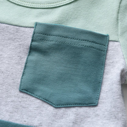 Ensemble 2 pièces pour bébé garçon, tenue d'été tendance en coton fin avec t-shirt à manches courtes et pantalon court