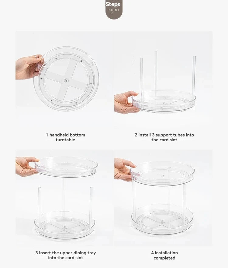 Safety Seat Adhesion Storage and Stora Desktop Cosmetics Storage Rack Transparent Rotating Storage Rack Multi-Layer Storage Rack