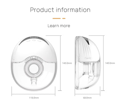 Tire-lait électrique portable mains libres sans BPA avec écran LED 4 modes et 12 niveaux