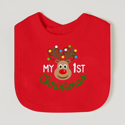 It's My First Christmas Baby Bib Christmas Vibes Bibs Newborn Red Cotton Saliva Towel Xmas Party Bib Holiday Infant Shower Gift