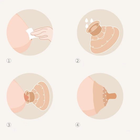 1 protège-tétons en silicone pour allaiter, protège-tétons portable anti-débordement