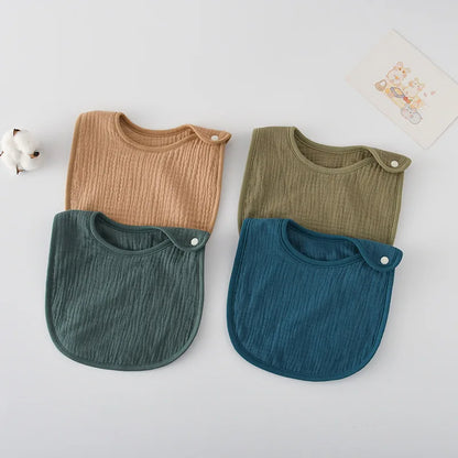 Solid Gauze U-shaped Baby Bibs New 6 Layers Cotton Saliva Towel Newborn Burp Cloths Scarf for Boy Girl Cute Feeding Drool Bib