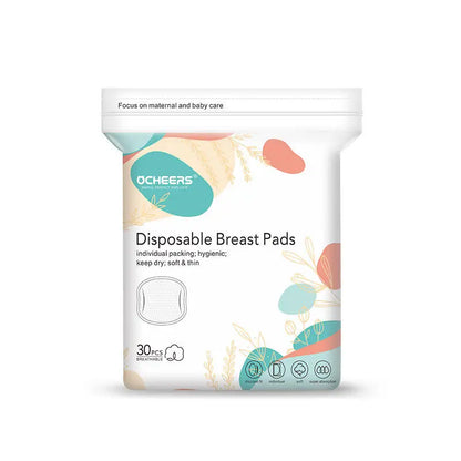 Lot de 30 coussinets d'allaitement jetables, respirants et anti-débordement, ultra-fins, pour allaiter