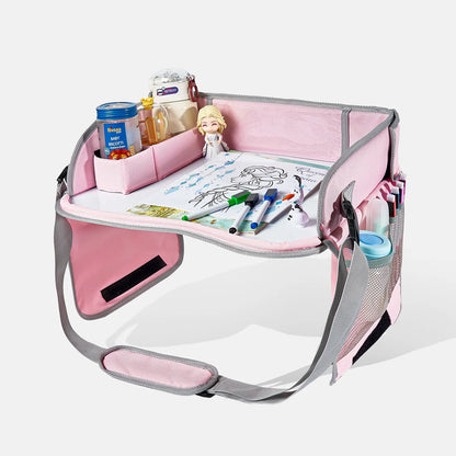 New Baby Kids Car Seat Travel Portable Drawing Board Waterproof Safety Seat Play Snack Draw Table Organizer Storeage Table