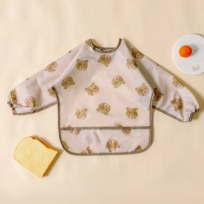 Kangobaby #My Soft Life#Waterproof Baby Long Sleeve Feeding Bib Fashion Full Body Cover