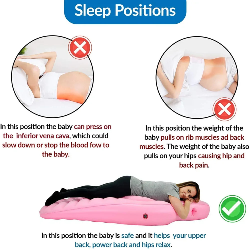 Coussin gonflable de grossesse, tapis de yoga pour femmes enceintes, matelas gonflable pour grossesse, maternité, corps, lit, oreiller, tapis de couchage