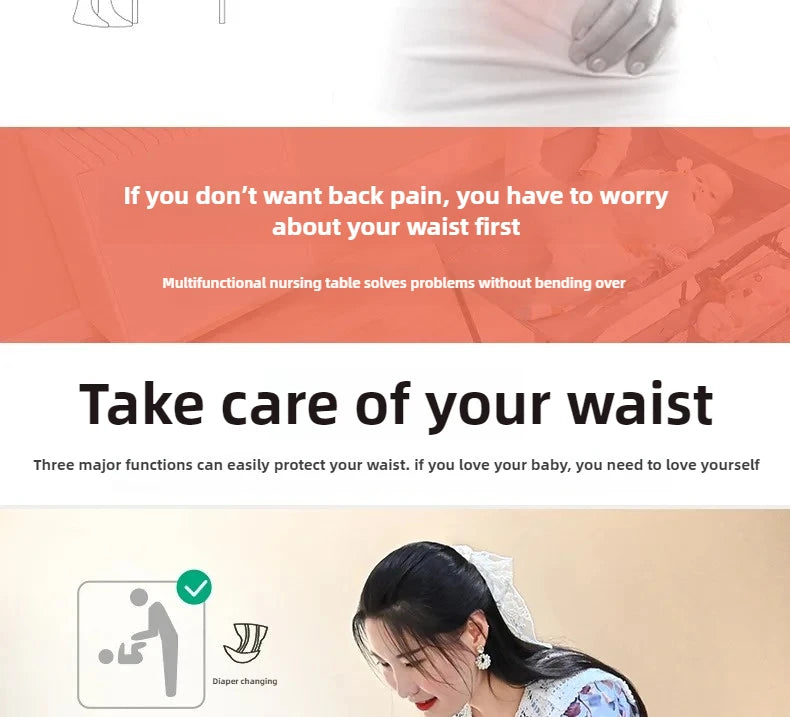 Multi-functional Baby Care Table, Newborn Baby Touch Table, Baby Diaper Changing Portable, Foldable Washable Bath Stand