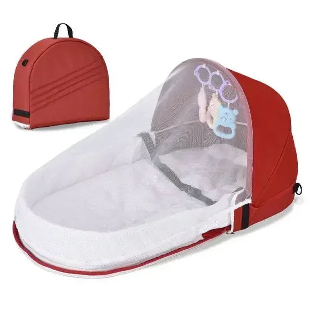 Portable Nest Bed Baby Crib Foldable Movable Newborn Bed Bumper Protection Anti-pressure Baby Lounger With Mosquito Net