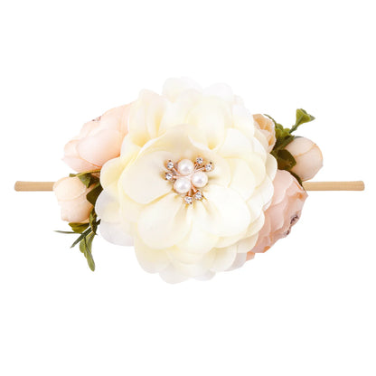 Baby Princess Flower Headband Girl's Floral Head Band Girl Flower Fontanelle Hair Dressing Headbands with big flower for party