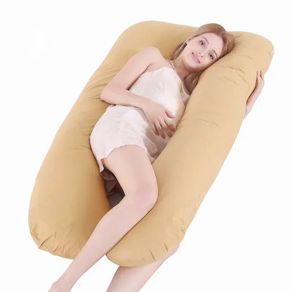 Coussin de grossesse en forme de U, coussin de soutien lombaire en pur coton, coussin de dossier pour femmes enceintes, oreiller multifonction pour tout le corps