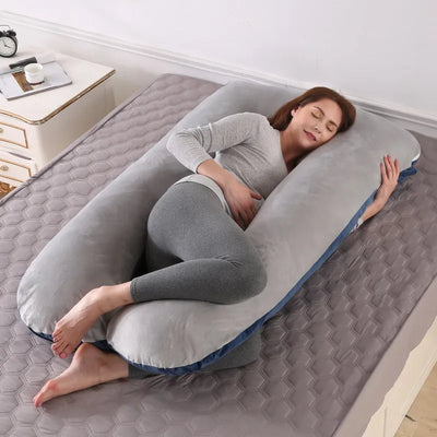 Coussin de grossesse 120 x 70 cm pour femmes enceintes, coussin moelleux pour la grossesse, la maternité, l'allaitement et le sommeil, livraison directe
