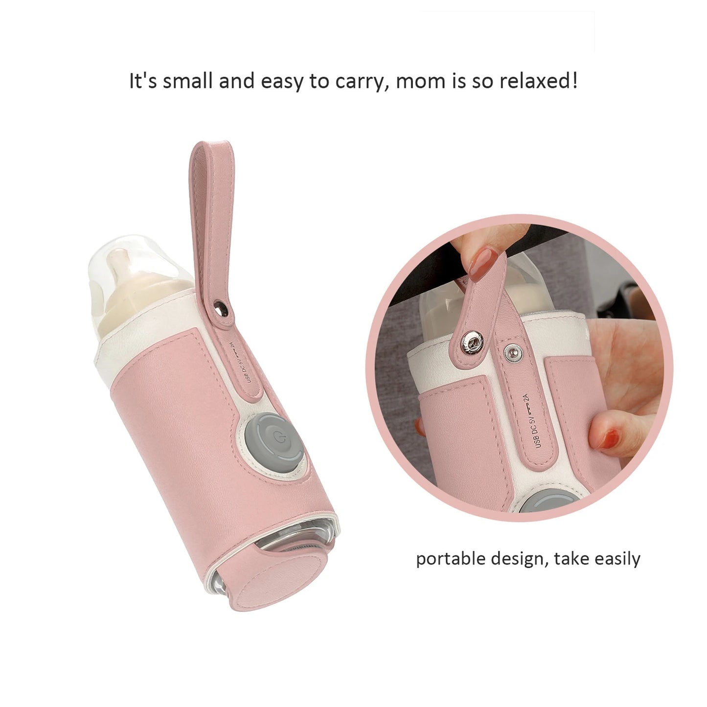 Chauffe-biberon portable à 3 niveaux de température constante pour l'allaitement, la nuit, l'utilisation quotidienne et les voyages
