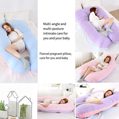 Oreiller de maternité en forme de U, oreiller de soutien de la taille, oreiller de couchage latéral, oreiller de grossesse démontable