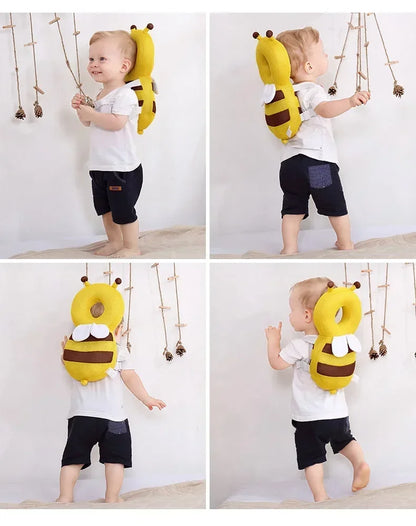 Coussin de protection pour la tête et le dos pour bébé, coussin de protection pour apprendre à marcher, couvre-chef pour prévenir les blessures, coussin de sécurité pour prévenir les chutes, dessin animé, abeille, oreillers pour enfants