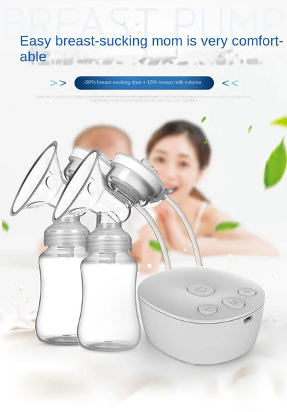 Tire-lait électrique double USB avec biberon de lait pour bébé, coussin chauffant et froid, sans BPA, tire-lait puissant