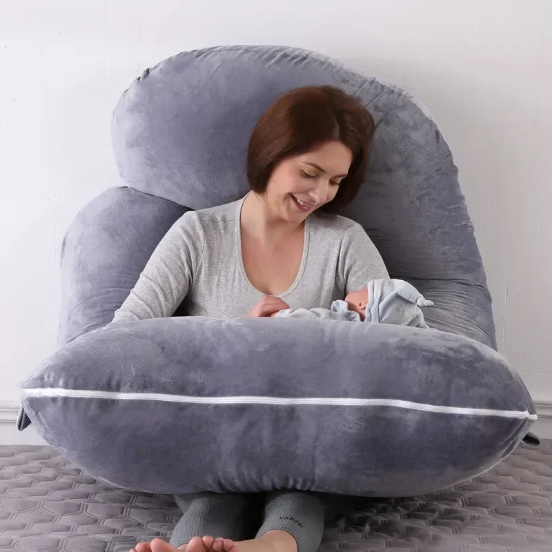 3kg 6.6lb J Pregnancy Pillow for Pregnant Women Sleep Nursing Maternity Full Body Support for Back Belly Hip Leg Removable Cover
