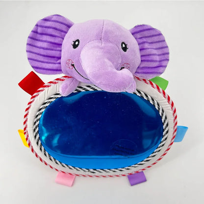 Baby Car Mirror Back Seat Rear View Mirror Cartoon Animal Plush Toys Adjustable Rear Facing Mirrors for Baby Stroller Toys