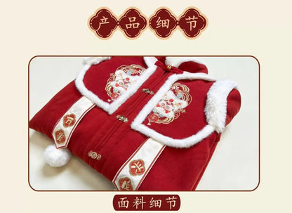 Combinaison traditionnelle chinoise pour garçons et filles, nouveau-né, costume Hanfu Tang, barboteuse, tenues du Nouvel An chinois, anniversaire, hiver