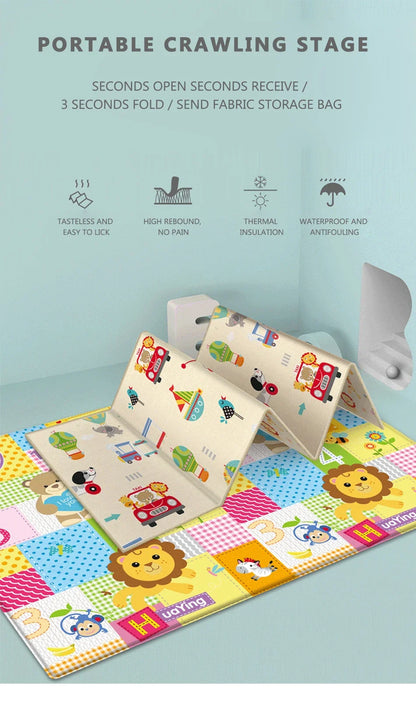 Activities mat for baby Outdoor Camping Mat Foldable Play Mat Double-Sided Cartoon Pattern Waterproof Carpet Easy to Carry