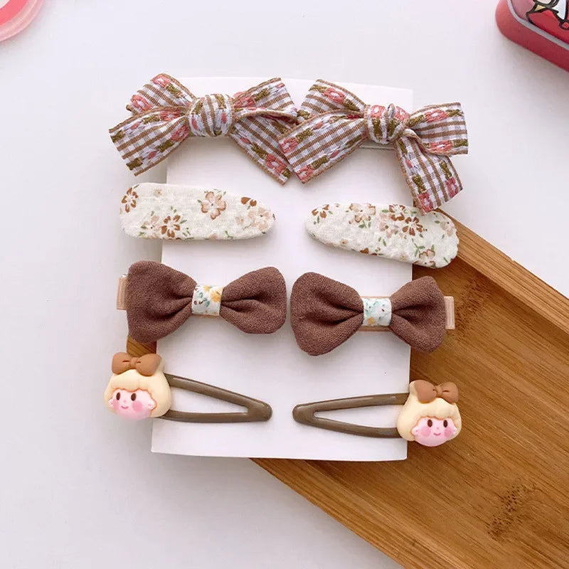 8Pcs/Set Bows Floral Baby Hair Clips Hair Accessories Girls Kids Star Flower Hairpin Headdress Toddler Headwear Birthday Gifts