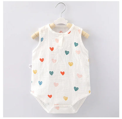 Pyjama d'été pour bébé, combinaison mignonne avec ours et lapin, motif dessin animé, pour garçons et filles, vêtements de nuit fins pour nouveau-nés