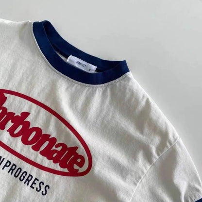 T-shirt à manches courtes pour bébé, imprimé lettres, décontracté, ample, pour enfant, garçon et fille, été, 2024