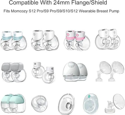 Insert de bride 13/15/17/19/21 mm compatible avec tire-lait Medela/Spectra/XIMYRA/YOUHA/TSRETE/Momcozy S12/S12Pro bride 24 mm