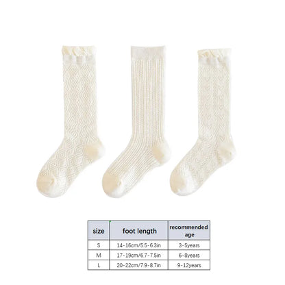 Lot de 3 paires de bas princesse blancs à volants en dentelle pour fille, chaussettes d'été en maille fine et respirante pour enfants de 3 à 12 ans