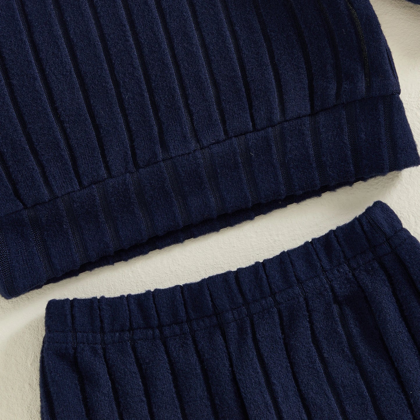 VISgogo Ensemble de vêtements 2 pièces pour garçons de 0 à 3 ans, pull à manches longues et col rond, couleur unie, pantalon