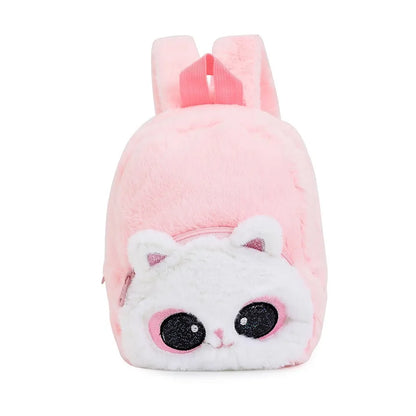 Girls and Boys Kindergarten Shoulders Bags Children's Cartoon Unicorn Plush Big Eyed Backpack Children's Colorful Plush Backpack